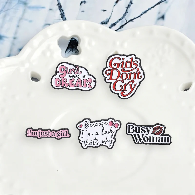 Feminist Power Enamel Pin Sweet Cool Women Girl Power Girl With A Dream Girls Don't Cry Brooch Bag Lapel Hat Badge Jewelry Gift
Feminist Power Enamel Pin Sweet Cool Women Girl Power Girl With A Dream Girls Don't Cry Brooch Bag Lapel Hat Badge Jewelry Gift