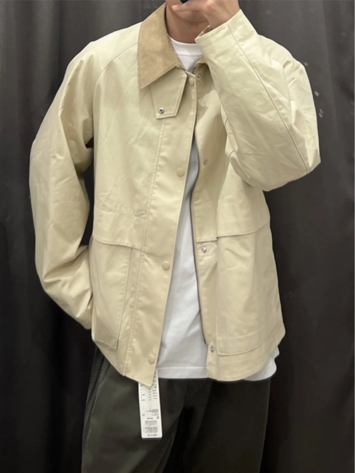 Early Spring Light Khaki Chic Men's Baseball Jaet Corduroy Stand Collar Workwear Jaet Loose Fit Youthful Trend Polyester ...
Early Spring Light Khaki Chic Men's Baseball Jaet Corduroy Stand Collar Workwear Jaet Loose Fit Youthful Trend Polyester ...