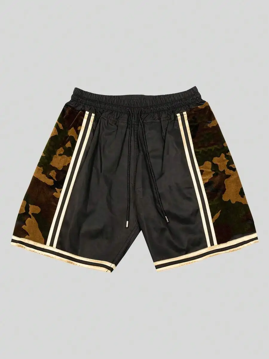 Mens Camouflage Print Casual Shorts With Striped Trim
Mens Camouflage Print Casual Shorts With Striped Trim