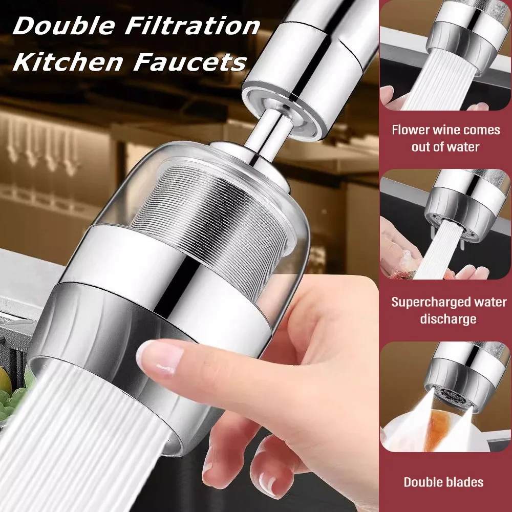 3 Modes Kitchen Stainless Steel Faucet 360 Rotate Bubbler Nozzle Double-layer Depth Filtration Faucet for Kitchen Washbasin
3 Modes Kitchen Stainless Steel Faucet 360 Rotate Bubbler Nozzle Double-layer Depth Filtration Faucet for Kitchen Washbasin