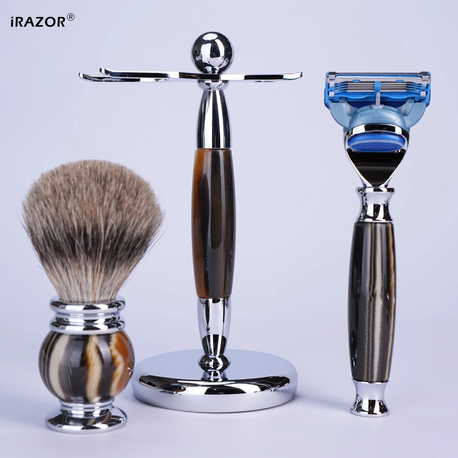 iRAZOR Premium Shaving Kit for Men,5-Layer Fusion Razor,Finest Pure Badger Brush,Shaving Stand,Soap Bowl,Christmas Gift for Him
iRAZOR Premium Shaving Kit for Men,5-Layer Fusion Razor,Finest Pure Badger Brush,Shaving Stand,Soap Bowl,Christmas Gift for Him