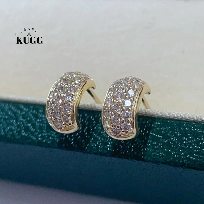 KUGG 100% 18K White/Yellow Gold Earrings Fashion INS Style 0.30carat Real Natural Diamond Stud Earrings for Women Birthday Gift
KUGG 100% 18K White/Yellow Gold Earrings Fashion INS Style 0.30carat Real Natural Diamond Stud Earrings for Women Birthday Gift