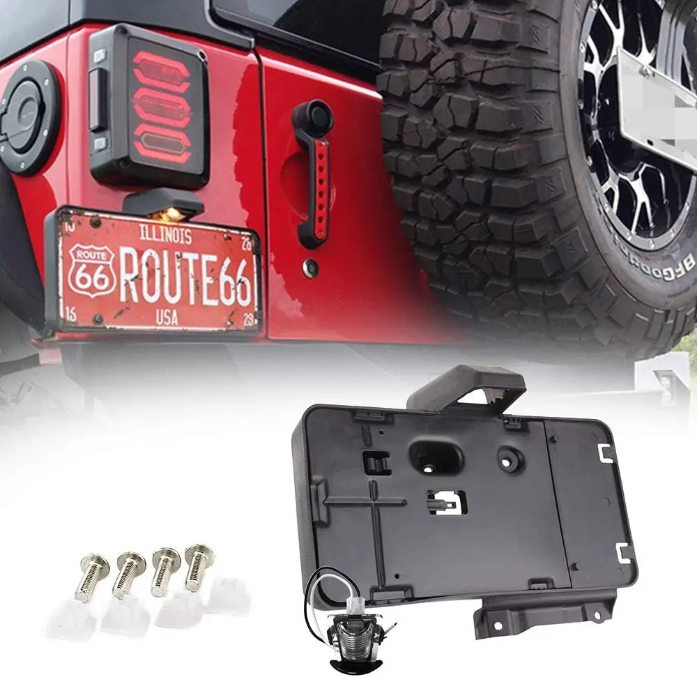 Rear License Plate Holder Bracket with Light for 2007-2018 Jeep Wrangler JK, PP Plastic License Plate Mounting Bracket Easy
Rear License Plate Holder Bracket with Light for 2007-2018 Jeep Wrangler JK, PP Plastic License Plate Mounting Bracket Easy