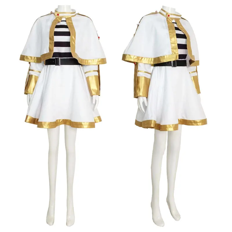 2026 Hot Frieren Beyond Journey's End Cosplay Costume White Gold Cape Dress Full Set Anime Women Halloween Elf Mage Stage Outfit
2026 Hot Frieren Beyond Journey's End Cosplay Costume White Gold Cape Dress Full Set Anime Women Halloween Elf Mage Stage Outfit