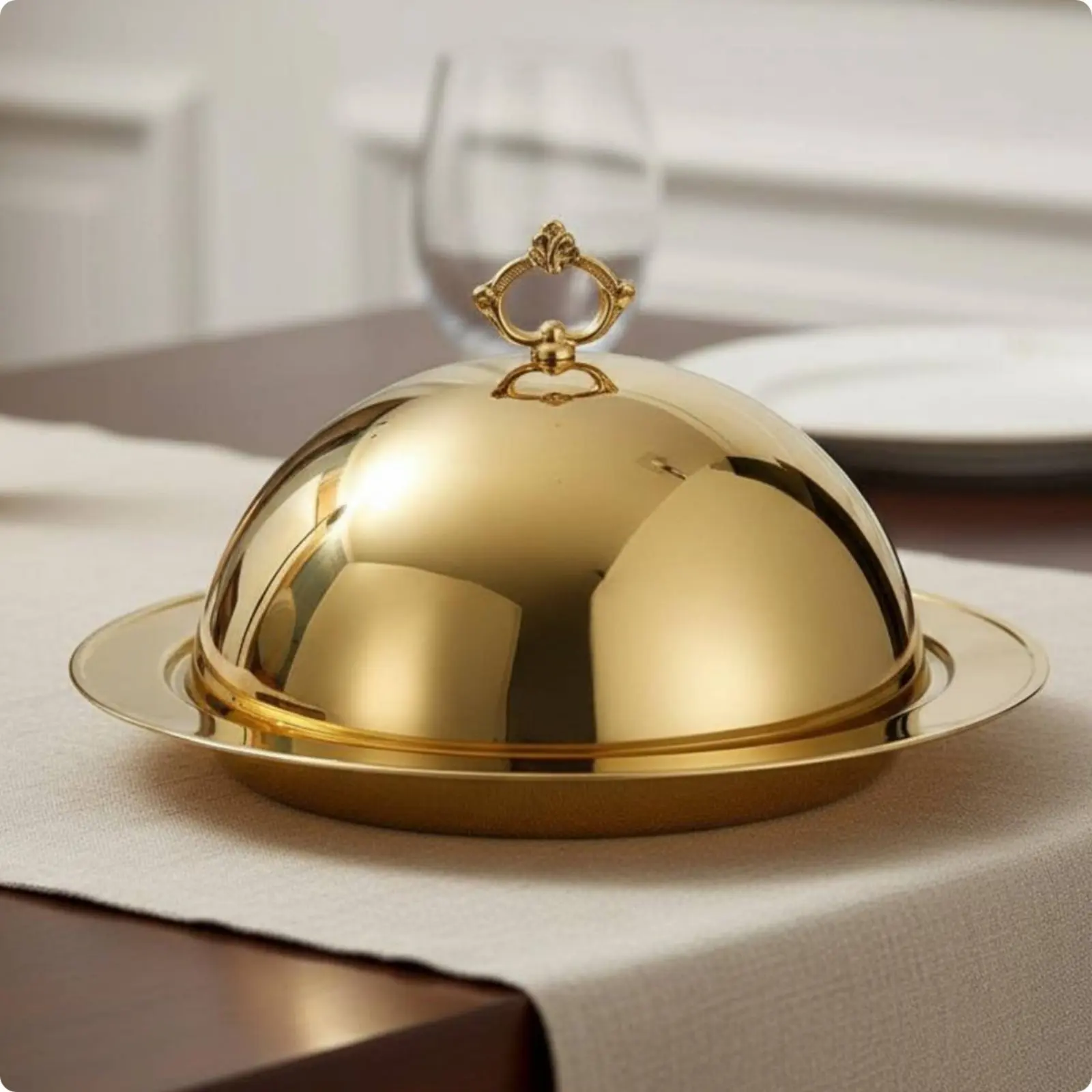 Stainless Steel Serving Platter with Lid Polished Finish Cloche Serving Dome with Tray Cloche Food Cover Easy to Clean for Hotel
Stainless Steel Serving Platter with Lid Polished Finish Cloche Serving Dome with Tray Cloche Food Cover Easy to Clean for Hotel