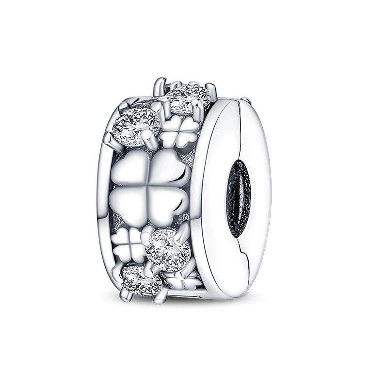 925 Sterling Silver Charms Bead CZ Zircon Four Leaf Clover Safety Buckle Fit Original Bracelet DIY Women Jewelry Gift
925 Sterling Silver Charms Bead CZ Zircon Four Leaf Clover Safety Buckle Fit Original Bracelet DIY Women Jewelry Gift