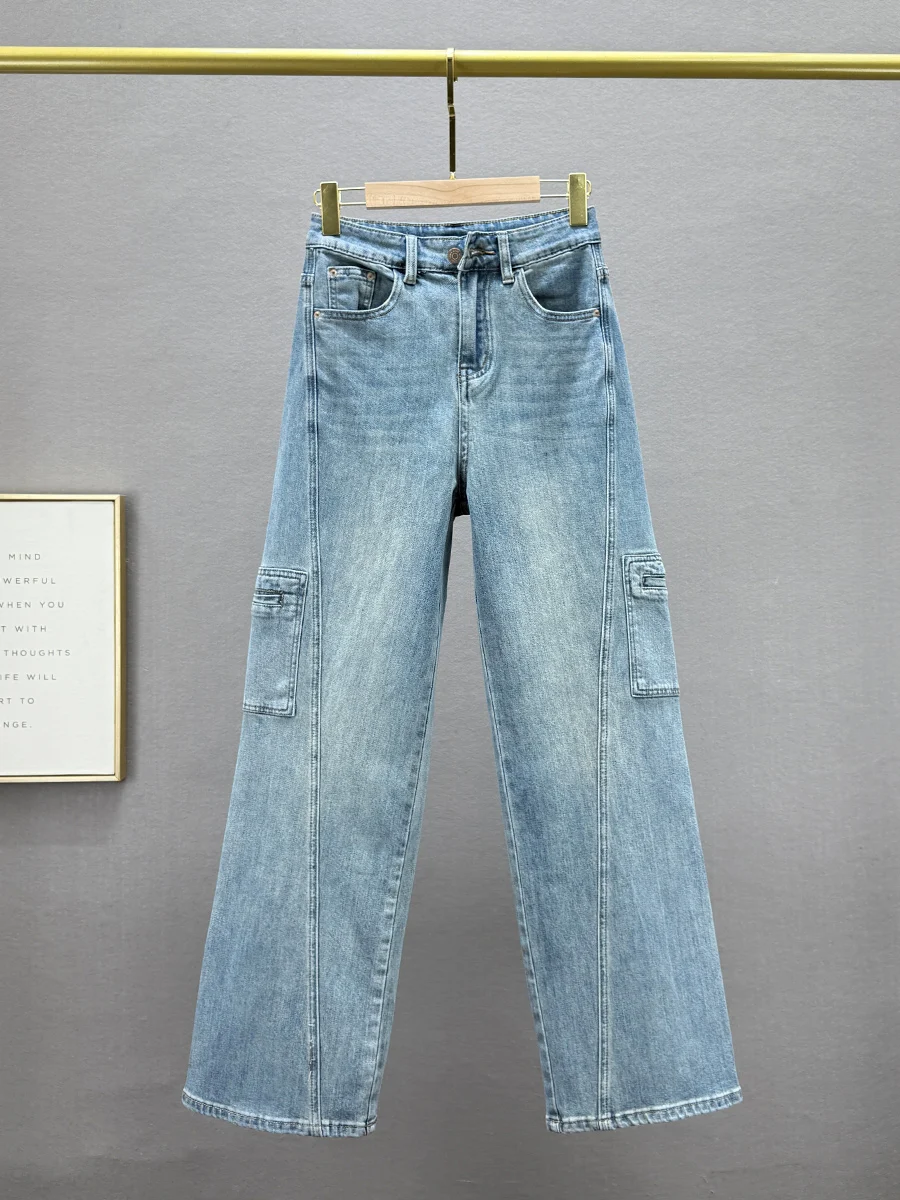 Женские джинсы с высокой талией и широкими штанинами, новинка весенней коллекции, из хлопка, эластичные, повседневные, прямого кроя, длинные, рабочая одежда, стройнящие
Женские джинсы с высокой талией и широкими штанинами, новинка весенней коллекции, из хлопка, эластичные, повседневные, прямого кроя, длинные, рабочая одежда, стройнящие