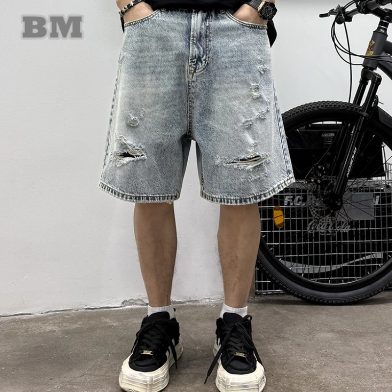Mens American Vintage Jorts Distressed Denim Shorts Loose Fit Straight Leg Hip Hop Streetwear Trendy Washed Retro Casual 
Mens American Vintage Jorts Distressed Denim Shorts Loose Fit Straight Leg Hip Hop Streetwear Trendy Washed Retro Casual