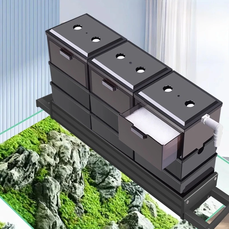 Fish tank drawer type trickle filter box Wall-mounted fish tank top filter Water purification circulation three-in-one
Fish tank drawer type trickle filter box Wall-mounted fish tank top filter Water purification circulation three-in-one