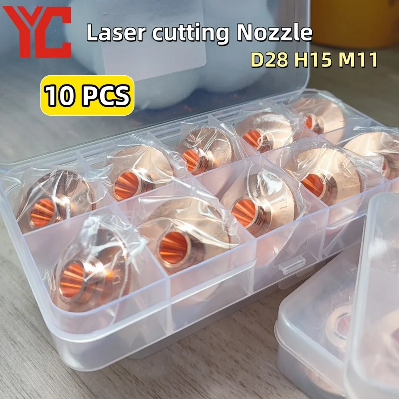 10PCS Laser Cutting Nozzle Single/Double Layer Laser Nozzles D28 H15 M11 Caliber 1-5 for Fiber Laser Cutting Head Copper Nozzle
10PCS Laser Cutting Nozzle Single/Double Layer Laser Nozzles D28 H15 M11 Caliber 1-5 for Fiber Laser Cutting Head Copper Nozzle