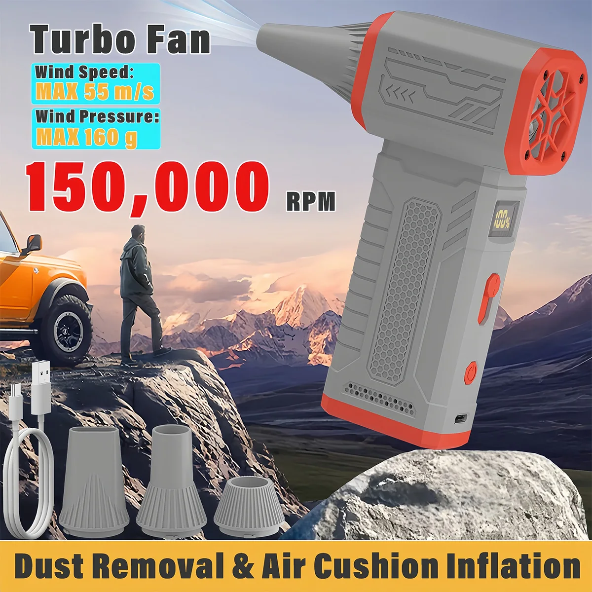 Мощный турбовентилятор 150000 об/мин, электрический беспроводной пылесборник, высокоскоростной бесщеточный двигатель, максимальная сила обдува 200 г, с дисплеем.
Мощный турбовентилятор 150000 об/мин, электрический беспроводной пылесборник, высокоскоростной бесщеточный двигатель, максимальная сила обдува 200 г, с дисплеем.
