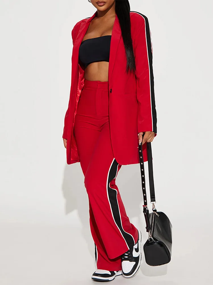 Брюки, комплект из 2 предметов, женский наряд, модный однобортный топ с лацканами и длинными рукавами, прямой брючный костюм, коллекция 2025, летние женские комплекты
Брюки, комплект из 2 предметов, женский наряд, модный однобортный топ с лацканами и длинными рукавами, прямой брючный костюм, коллекция 2025, летние женские комплекты