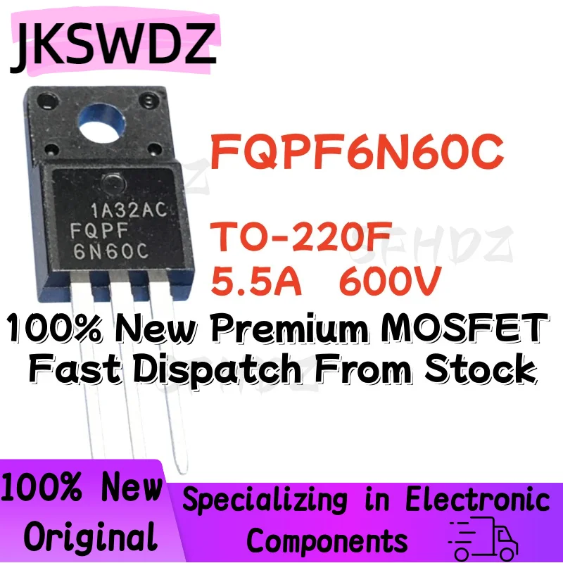 10/20/30PCS FQPF6N60C FQPF6N60 TO-220F 5.5A 600V 100% New Premium MOSFET Fast Dispatch From Stock
10/20/30PCS FQPF6N60C FQPF6N60 TO-220F 5.5A 600V 100% New Premium MOSFET Fast Dispatch From Stock