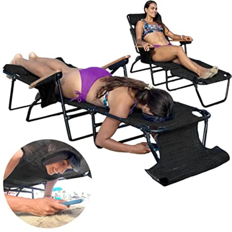 Face Down ning Chaise Lounge Chair with Face and Arm Holes - 4 Legs Support - Textilene Material - 6 Position - Arm Head Rest P
Face Down ning Chaise Lounge Chair with Face and Arm Holes - 4 Legs Support - Textilene Material - 6 Position - Arm Head Rest P