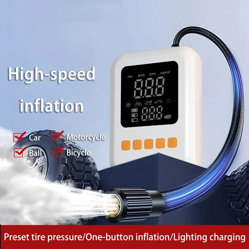 Portable Bicycle Electric Vehicle Tire Air Pump Handheld Wireless Charging Vehicle-mounted Air Pump Digital Display
Portable Bicycle Electric Vehicle Tire Air Pump Handheld Wireless Charging Vehicle-mounted Air Pump Digital Display