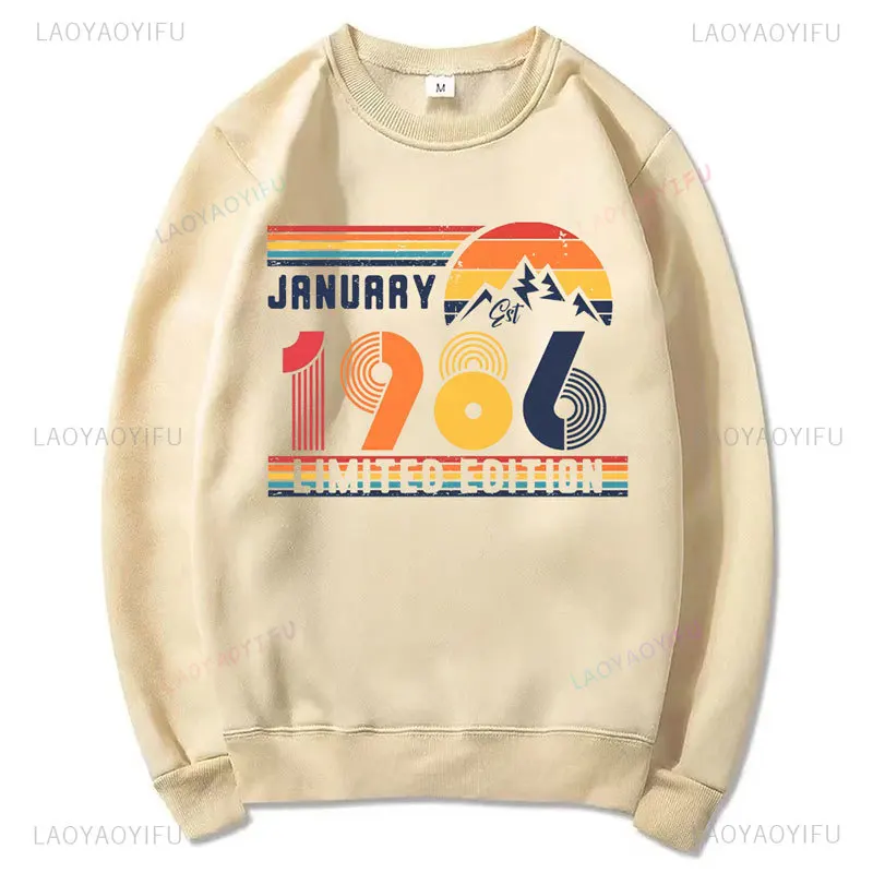 40th Birthday Gift Vintage 1986 Graphic Print Fashion Men's Clothing Sweatshirt Round Neck Without Hat Streetwear Pullovers
40th Birthday Gift Vintage 1986 Graphic Print Fashion Men's Clothing Sweatshirt Round Neck Without Hat Streetwear Pullovers