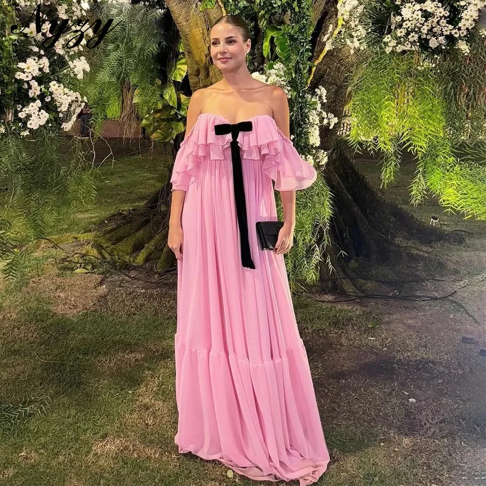 NYZY E520 Chiffon Off the Shoulder Straight Evening Dresses Pink 2025 Long Celebrity Prom Party Gowns Customized
NYZY E520 Chiffon Off the Shoulder Straight Evening Dresses Pink 2025 Long Celebrity Prom Party Gowns Customized