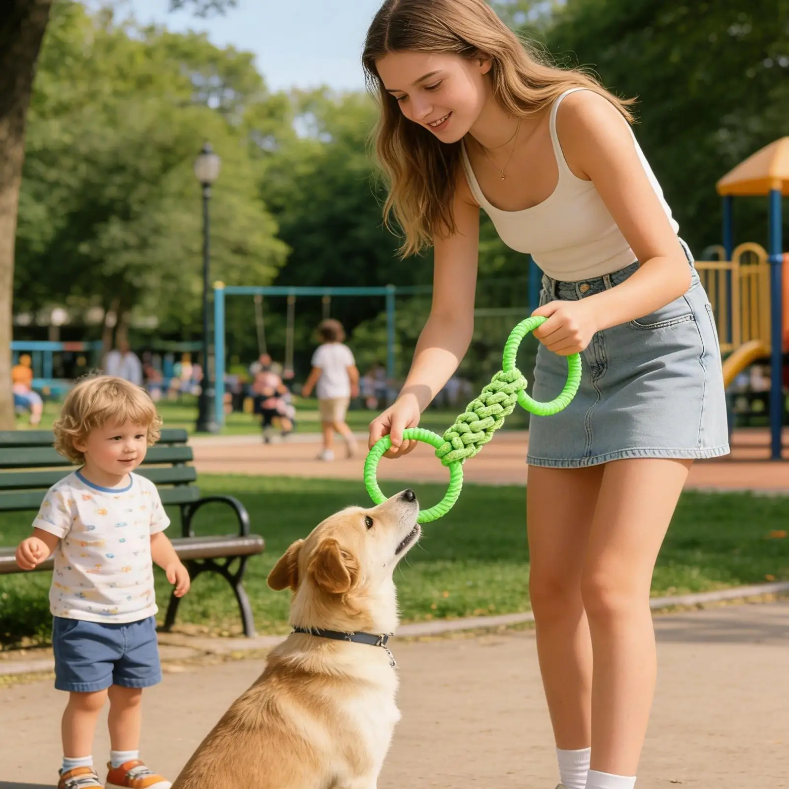 Dog Tug of War Toy Puppy Chewing Puppy Pull Rope Toy for Pet Parents Trainers Animal Lovers Backyard Lawn Garden Farm Park
Dog Tug of War Toy Puppy Chewing Puppy Pull Rope Toy for Pet Parents Trainers Animal Lovers Backyard Lawn Garden Farm Park