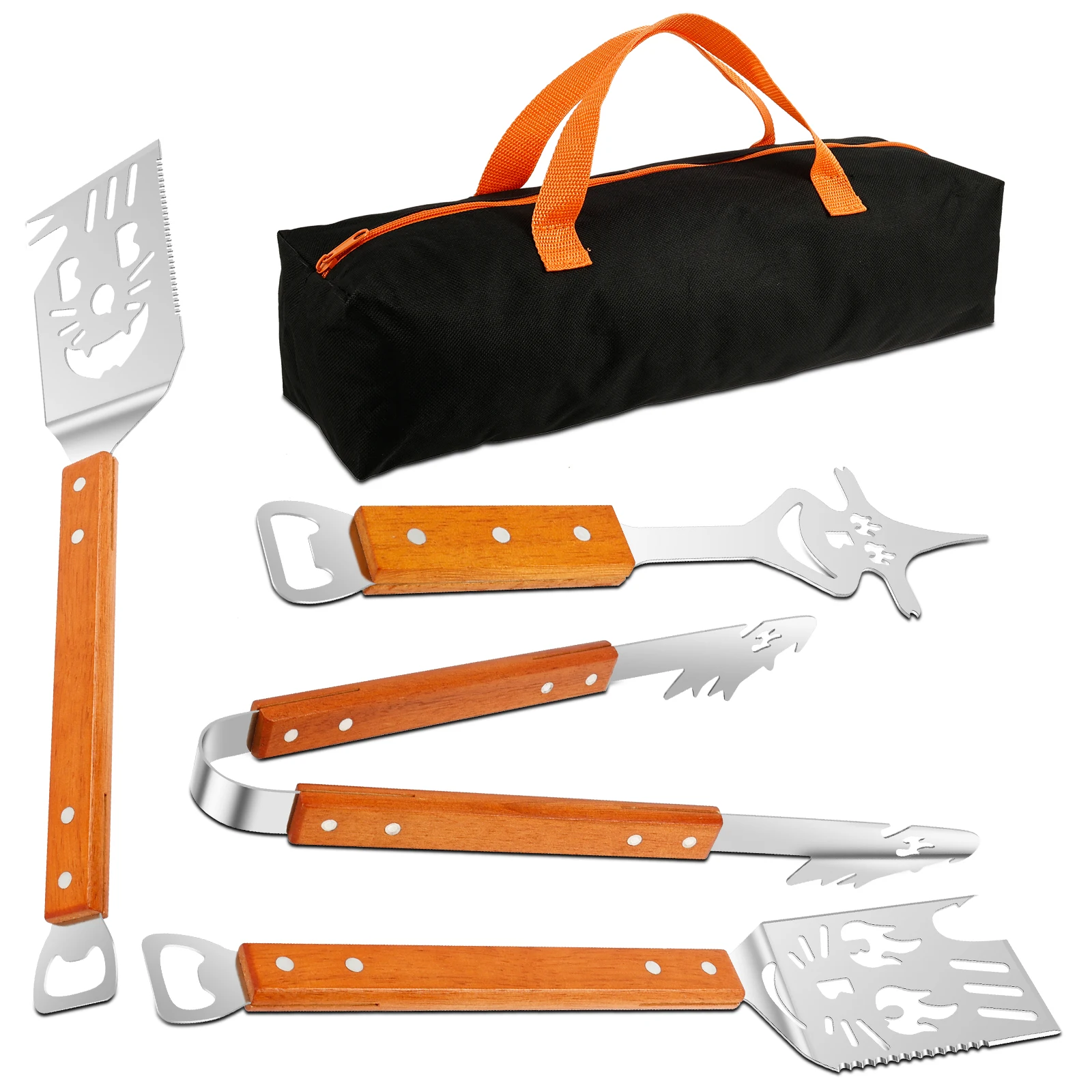 4Pcs Barbecue Spatula for Barbecue Grill BBQ Tongs Spatula and Fork Set with Wooden Handle Barbecue Cutlery Set Barbecue Tools
4Pcs Barbecue Spatula for Barbecue Grill BBQ Tongs Spatula and Fork Set with Wooden Handle Barbecue Cutlery Set Barbecue Tools