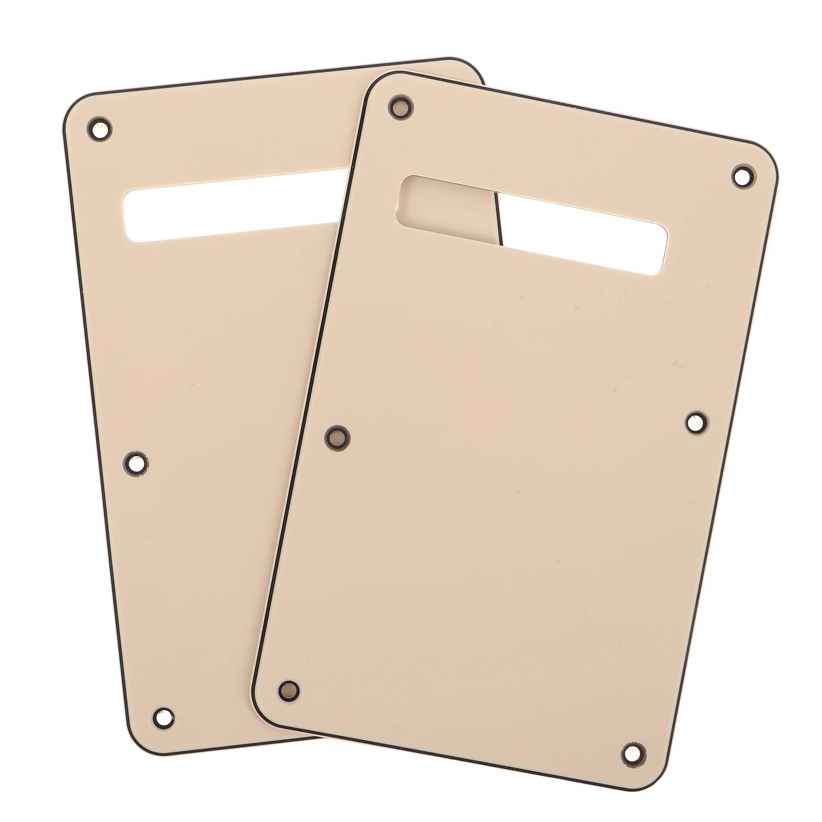 2pcs Electric Guitar Back Plate Cream 3- -Hole Tremolo Cavity Cover Rounded Edge For Dust Protection Scratch Resistant