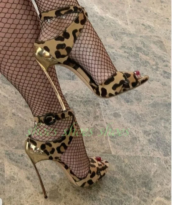 Lady Sexy Gold Leopard Print High Heels Open Toe Suede Cover Heel Strap Pumps Runway Party Dress Gladiator Style Pumps 46Shoes
Lady Sexy Gold Leopard Print High Heels Open Toe Suede Cover Heel Strap Pumps Runway Party Dress Gladiator Style Pumps 46Shoes