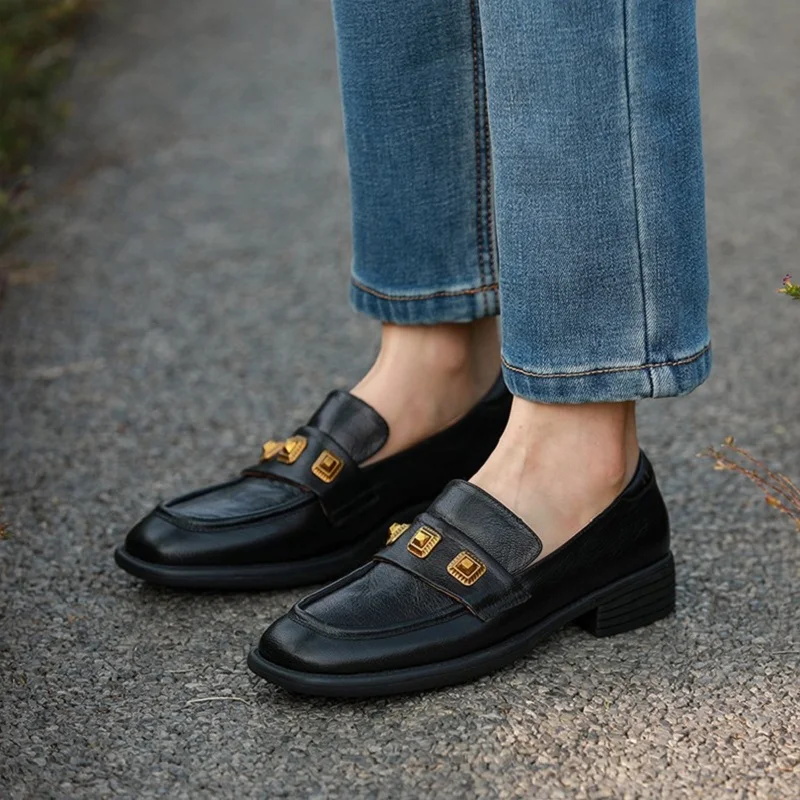 Woman Casual Flats Slip On Ladies Shoes Round Toe Sheepskin Flats Low Heel Comfort Loafers Metal Buckle Women Simple Shoes
Woman Casual Flats Slip On Ladies Shoes Round Toe Sheepskin Flats Low Heel Comfort Loafers Metal Buckle Women Simple Shoes