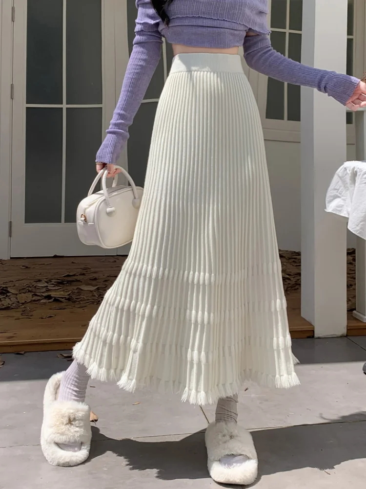 SMTHMA 2025 New Autumn Winter Elegant FKnitted Pleated Skirt Woman Tassel Versatile High Waist Slimming A-line Long Skirt
SMTHMA 2025 New Autumn Winter Elegant FKnitted Pleated Skirt Woman Tassel Versatile High Waist Slimming A-line Long Skirt