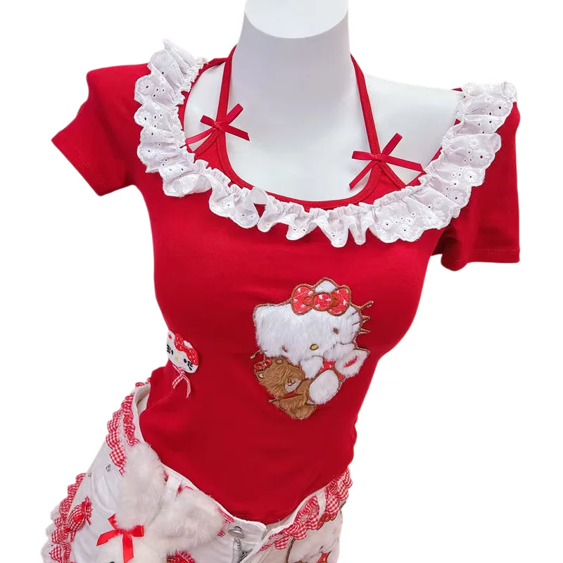 Cotton T-Shirt Hello Kitty Anime Women Cartoon Short Sleeve Summer Cute Comfortable Y2K Tops Kawaii Hot Girl Cute Bow T-shirt
Cotton T-Shirt Hello Kitty Anime Women Cartoon Short Sleeve Summer Cute Comfortable Y2K Tops Kawaii Hot Girl Cute Bow T-shirt