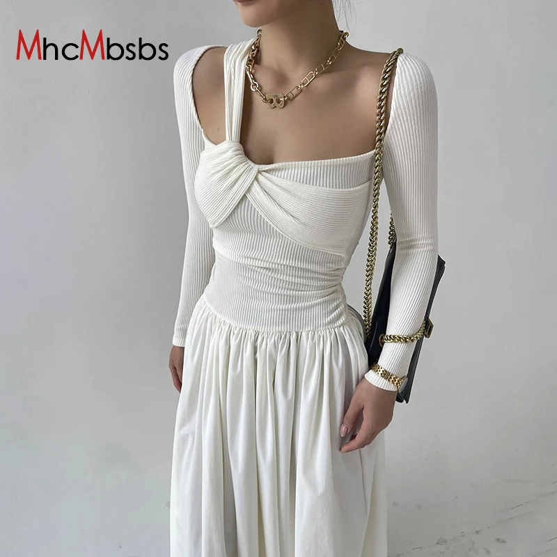 Sexy Cut Out Knotted Maxi Dress Women Square Collar Long Sleeve Pleated Party Vestido 2024 Spring Fall Harajuku Y2K Clothes
Sexy Cut Out Knotted Maxi Dress Women Square Collar Long Sleeve Pleated Party Vestido 2024 Spring Fall Harajuku Y2K Clothes