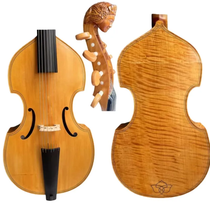 7 string 27" bass Beautiful viola da gamba Baroque style profession maestro whole back
7 string 27" bass Beautiful viola da gamba Baroque style profession maestro whole back
