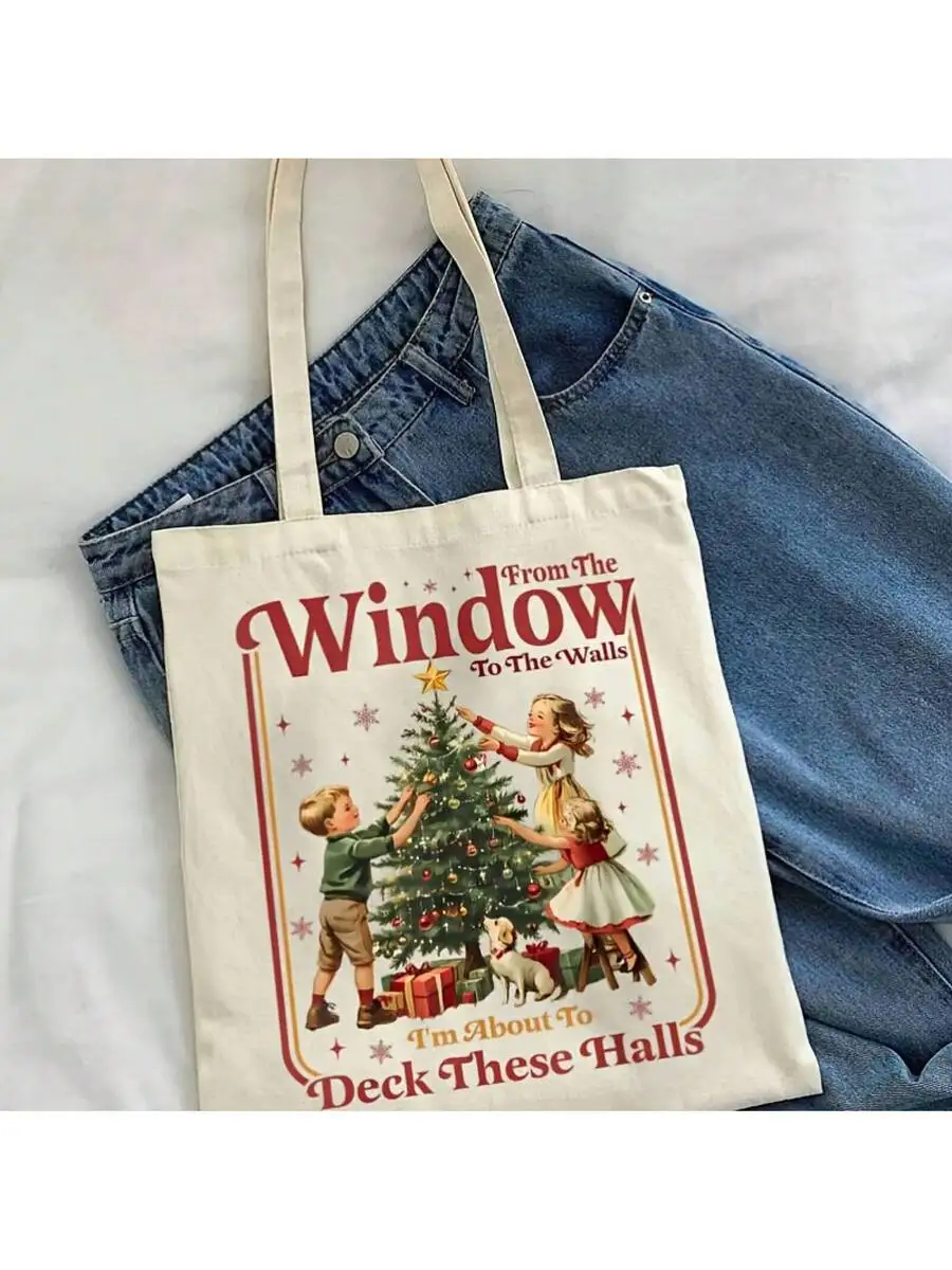 Casual Canvas Tote Bag With Christmas Tree Print For Adults
Casual Canvas Tote Bag With Christmas Tree Print For Adults