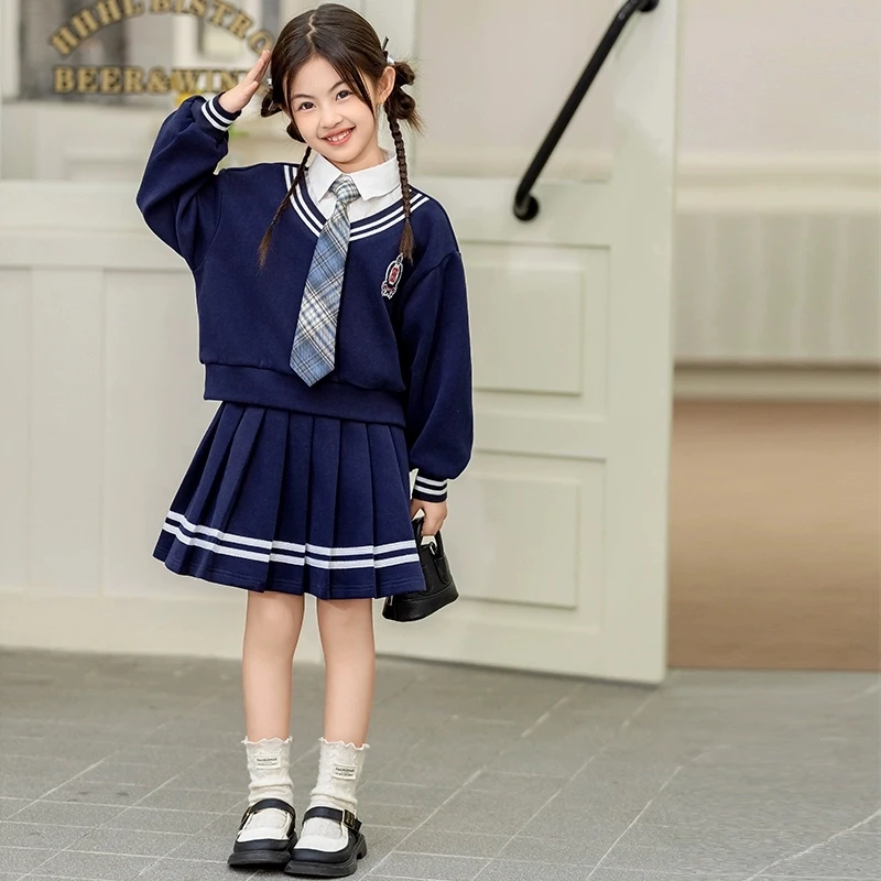 Zhongda Children's College Style Suit Dress, New Korean Fashion, Faux Two-Piece Long-Sleeve Top and Pleated Skirt Autumn JK Set
Zhongda Children's College Style Suit Dress, New Korean Fashion, Faux Two-Piece Long-Sleeve Top and Pleated Skirt Autumn JK Set