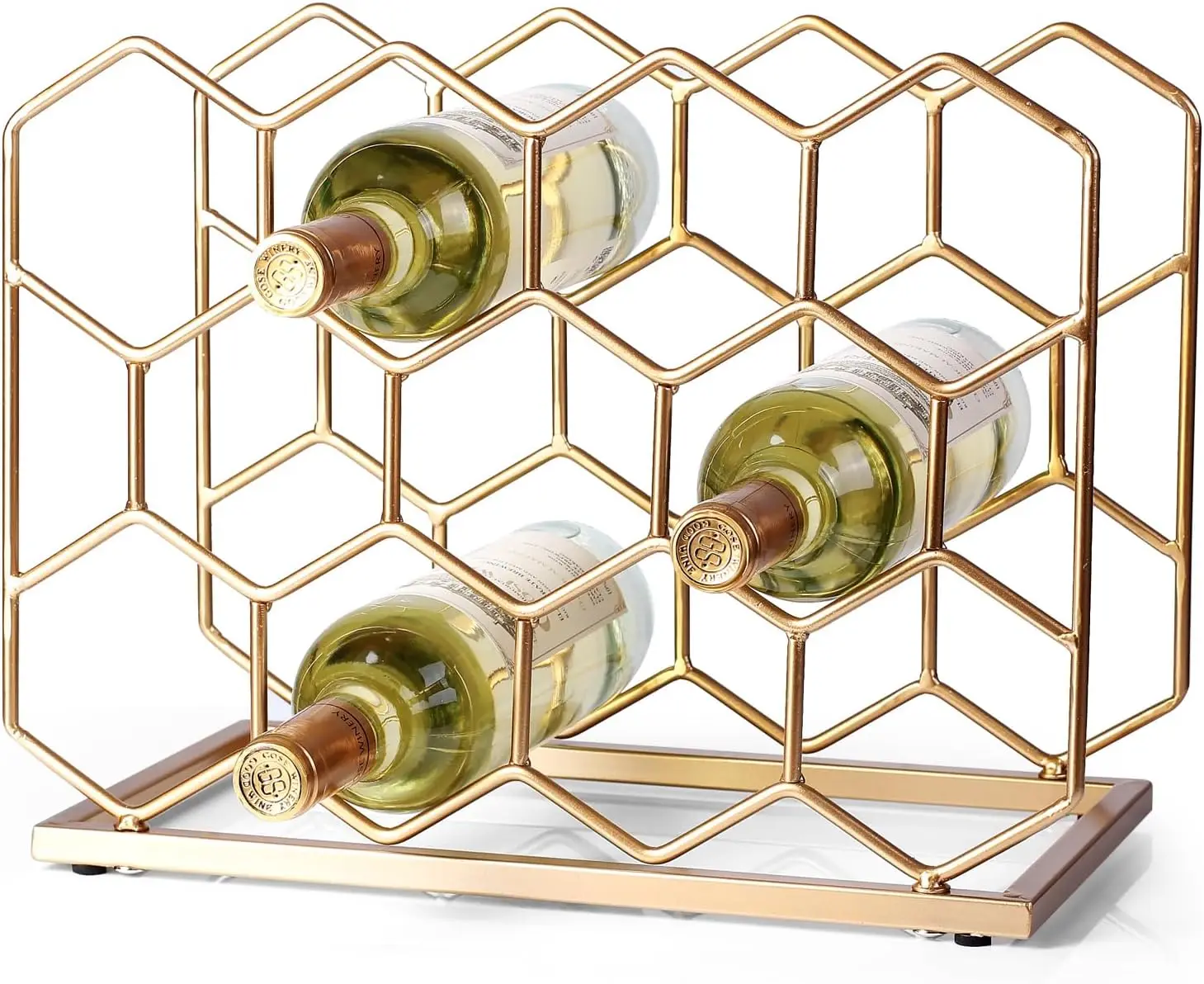 Modern Gold Metal Wine Rack for 14 Bottles - Freestanding Tabletop Storage for Cabinet Pantry
Modern Gold Metal Wine Rack for 14 Bottles - Freestanding Tabletop Storage for Cabinet Pantry