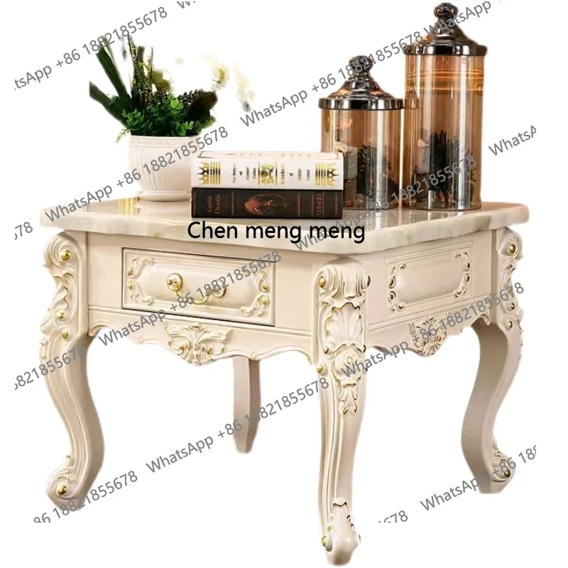 All solid wood marble living room sofa side table carved telephone table small coffee table
All solid wood marble living room sofa side table carved telephone table small coffee table