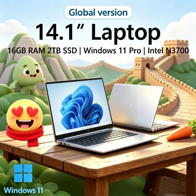 2026 Ethereal Compact 14.1'' Hyperslim Laptop 16GB RAM SSD Intel N3700 1080P Screen Windows 11 Pro Sleek Mild Focused
2026 Ethereal Compact 14.1'' Hyperslim Laptop 16GB RAM SSD Intel N3700 1080P Screen Windows 11 Pro Sleek Mild Focused