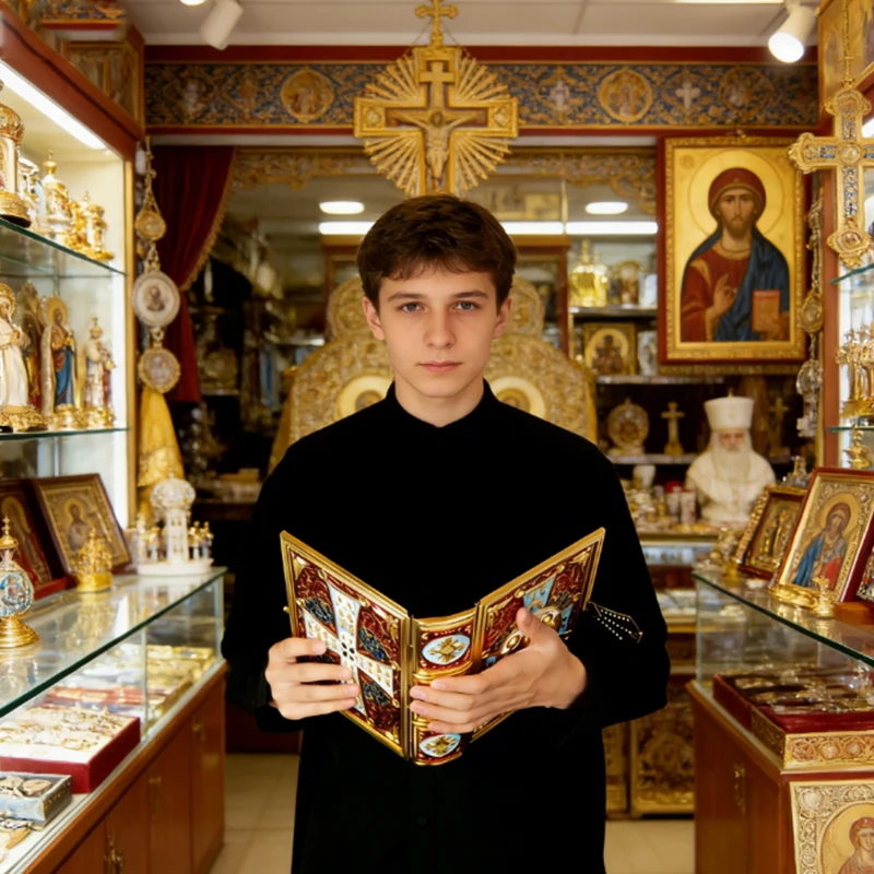 Vintage Gold Plated Enamel Orthodox Gospel Book Cover with Holy Cross for Home Altar Prayer Devotion Christian Gift Decoration
Vintage Gold Plated Enamel Orthodox Gospel Book Cover with Holy Cross for Home Altar Prayer Devotion Christian Gift Decoration