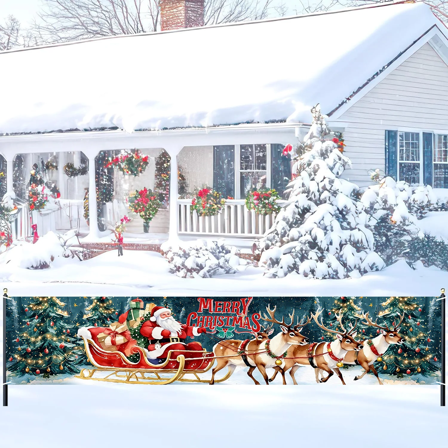 Outdoor Christmas Banner Decorations Snowman Santa Claus Christmas Tree Merry Christmas Yard Banner for Indoor Home
Outdoor Christmas Banner Decorations Snowman Santa Claus Christmas Tree Merry Christmas Yard Banner for Indoor Home