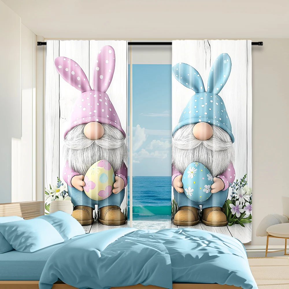 2Pcs Easter Egg Gnome Rabbits Printed Window Curtain For Bedroom Office Kitchen Living Room And Study Rod Hole Window
2Pcs Easter Egg Gnome Rabbits Printed Window Curtain For Bedroom Office Kitchen Living Room And Study Rod Hole Window