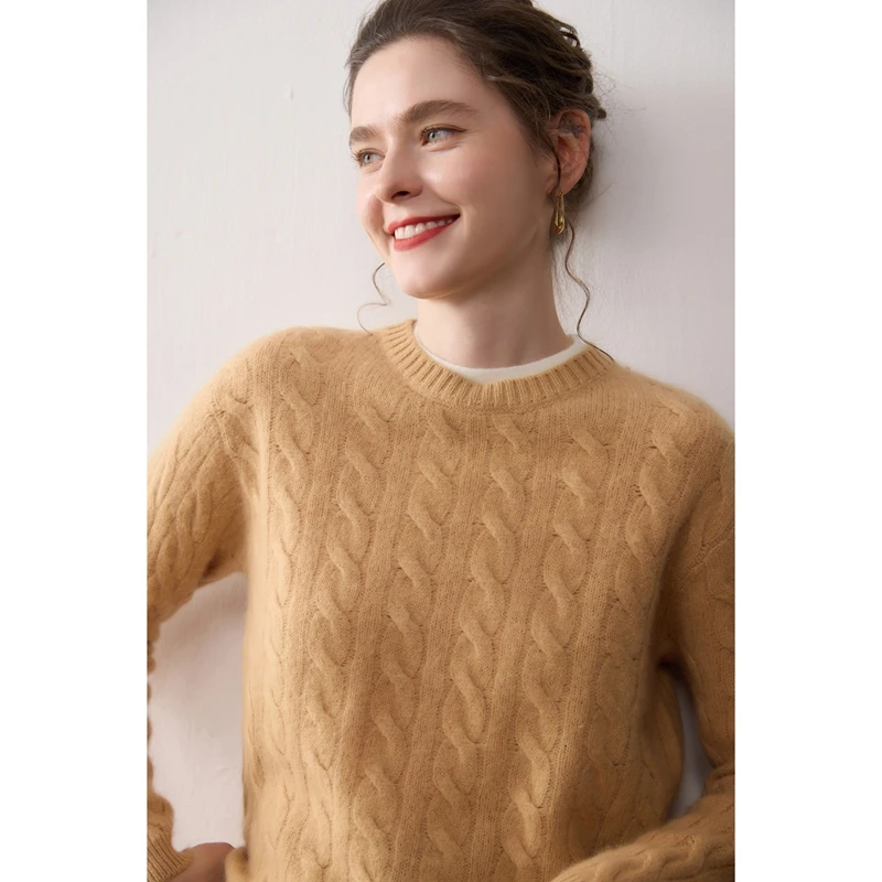 100% cashmere women's sweater knitted O-neck pullover for autumn and winter new style women's base sweater fashionable and warm
100% cashmere women's sweater knitted O-neck pullover for autumn and winter new style women's base sweater fashionable and warm