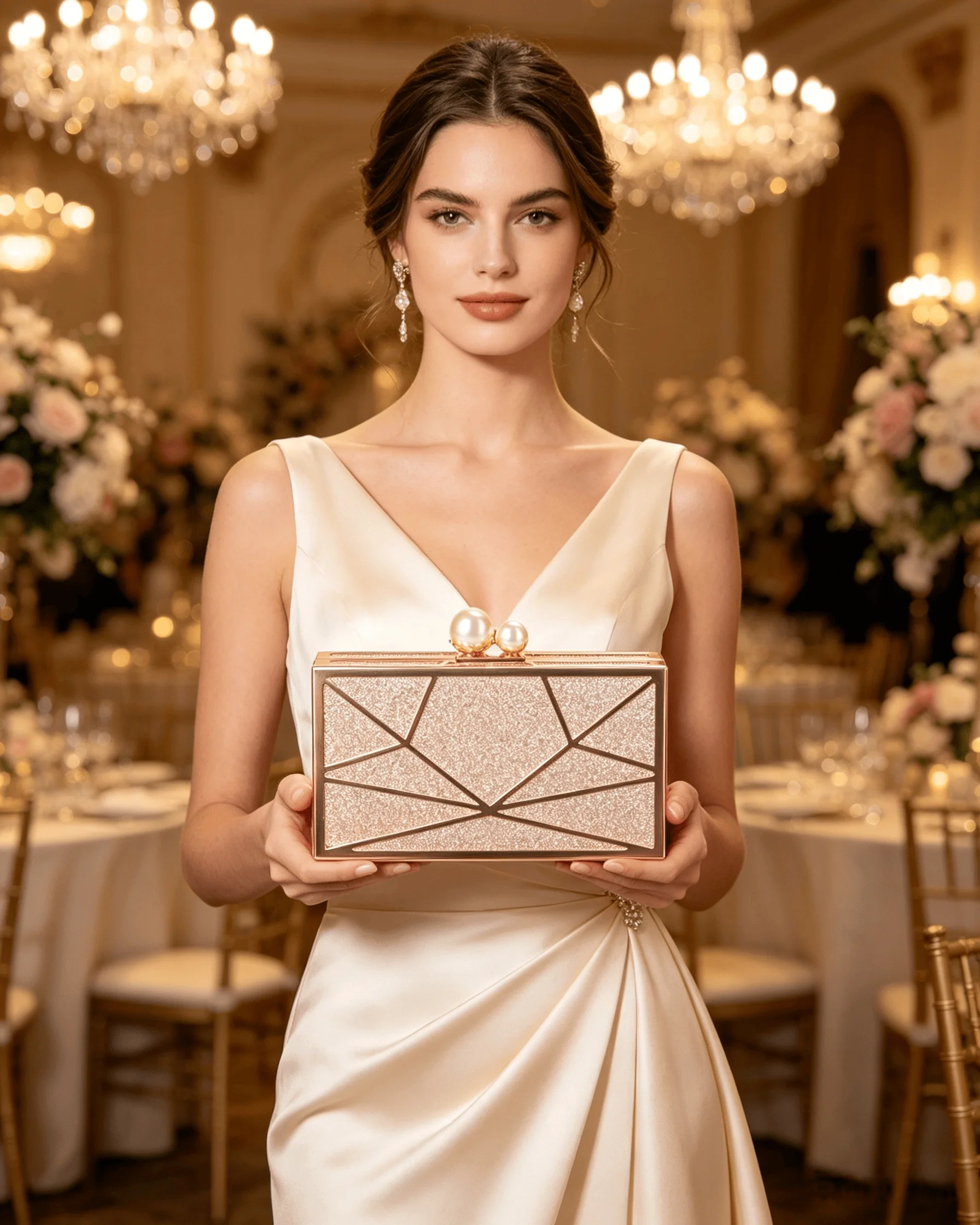 Geometric Glitter Clutch Bag for Women, Champagne Gold Evening Handbag with Metal Frame, Diamagnetic Sparkle Purse for Party Wed
Geometric Glitter Clutch Bag for Women, Champagne Gold Evening Handbag with Metal Frame, Diamagnetic Sparkle Purse for Party Wed