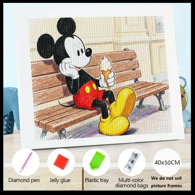 1 шт. 5D полный набор алмазной живописи, очаровательная Микки Маус, сидящая на скамейке, ест мороженого, сделай сам, мультфильм Диснея, художественное ремесло для
1 шт. 5D полный набор алмазной живописи, очаровательная Микки Маус, сидящая на скамейке, ест мороженого, сделай сам, мультфильм Диснея, художественное ремесло для