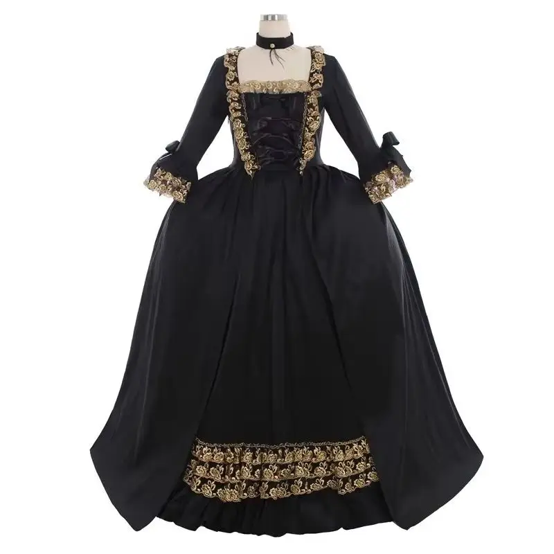 18th Century Colonial Black Rococo Belle Ball Gown Marie Antoinette Baroque Dress Black Wedding Dress Plus Size
18th Century Colonial Black Rococo Belle Ball Gown Marie Antoinette Baroque Dress Black Wedding Dress Plus Size
