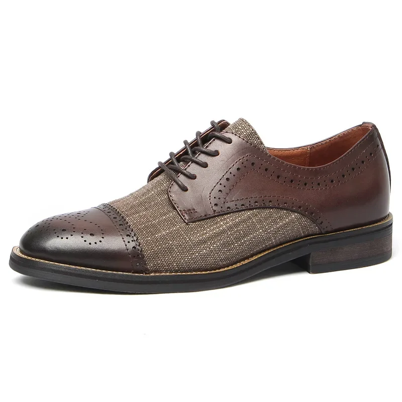 Fashion Highquality Retro Cowhide Brogue Men's Shoes Casual all Genuine Leather Brown black Formal Business Derby Shoes
Fashion Highquality Retro Cowhide Brogue Men's Shoes Casual all Genuine Leather Brown black Formal Business Derby Shoes