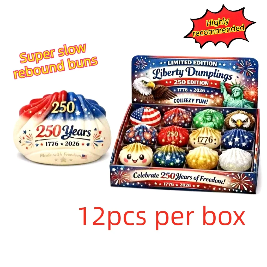 USA 250th Anniversary Liberty Dumplings Squishy Toy Set 1776-2026 Eagle Stars Stripes 12pc Stress Relief Gift Decompression Toy
USA 250th Anniversary Liberty Dumplings Squishy Toy Set 1776-2026 Eagle Stars Stripes 12pc Stress Relief Gift Decompression Toy