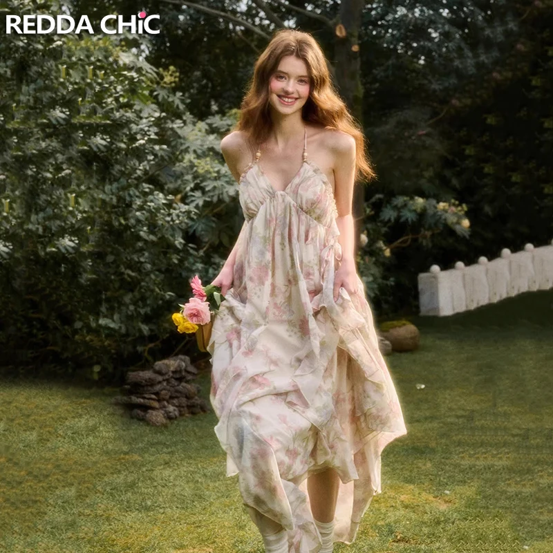 Летнее платье REDDACHiC с цветочным принтом, шифоновое, с открытой спиной, расшитое бисером, с завязками на шее, со сборками, с открытыми плечами, с рюшами, в стиле кокетка, женская одежда
Летнее платье REDDACHiC с цветочным принтом, шифоновое, с открытой спиной, расшитое бисером, с завязками на шее, со сборками, с открытыми плечами, с рюшами, в стиле кокетка, женская одежда