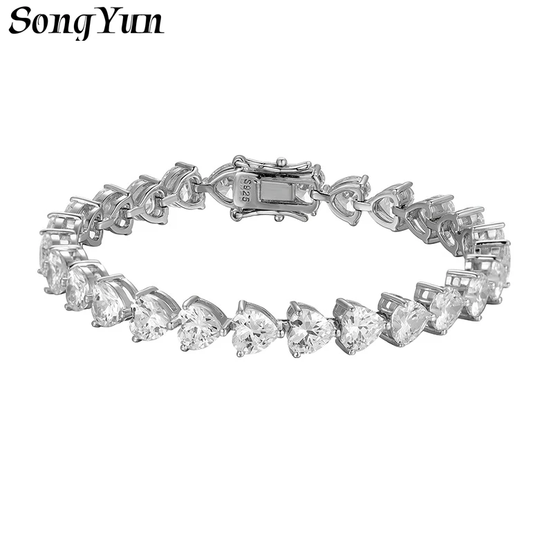 SONGYUN Brand Jewelry 925 Sterling Silver Bracelet Heart Moissanite Diamond Party for Women Rhodium Plated SYT Patent Bangle
SONGYUN Brand Jewelry 925 Sterling Silver Bracelet Heart Moissanite Diamond Party for Women Rhodium Plated SYT Patent Bangle