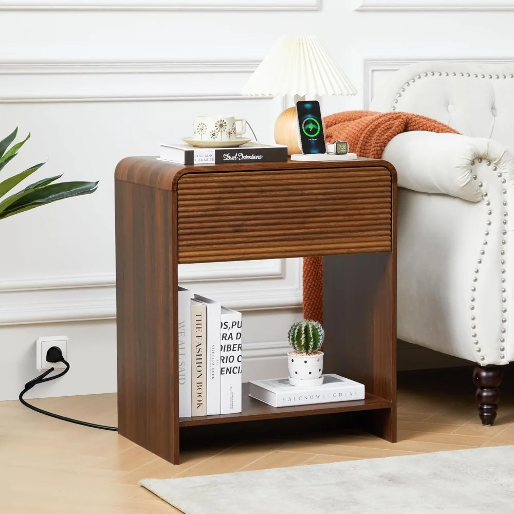 Nightstand with Charging Station, Mid Century Modern Bed Side Table End Table with Drawer Storage, Large Wooden Night Stand
Nightstand with Charging Station, Mid Century Modern Bed Side Table End Table with Drawer Storage, Large Wooden Night Stand