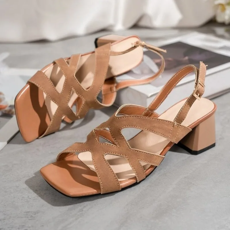 Square Toe Open Toe One Strap Block Heel Sandals Fashion Cutout Breathable Non-Slip Heels
Square Toe Open Toe One Strap Block Heel Sandals Fashion Cutout Breathable Non-Slip Heels