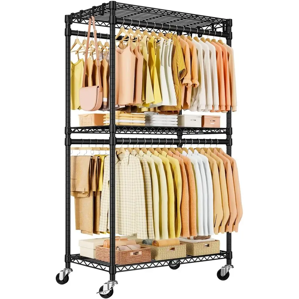 Передвижная вешалка для одежды усиленная, 3-ярусная, на колесиках, 39,4 фута, портативная стойка для хранения одежды
Передвижная вешалка для одежды усиленная, 3-ярусная, на колесиках, 39,4 фута, портативная стойка для хранения одежды