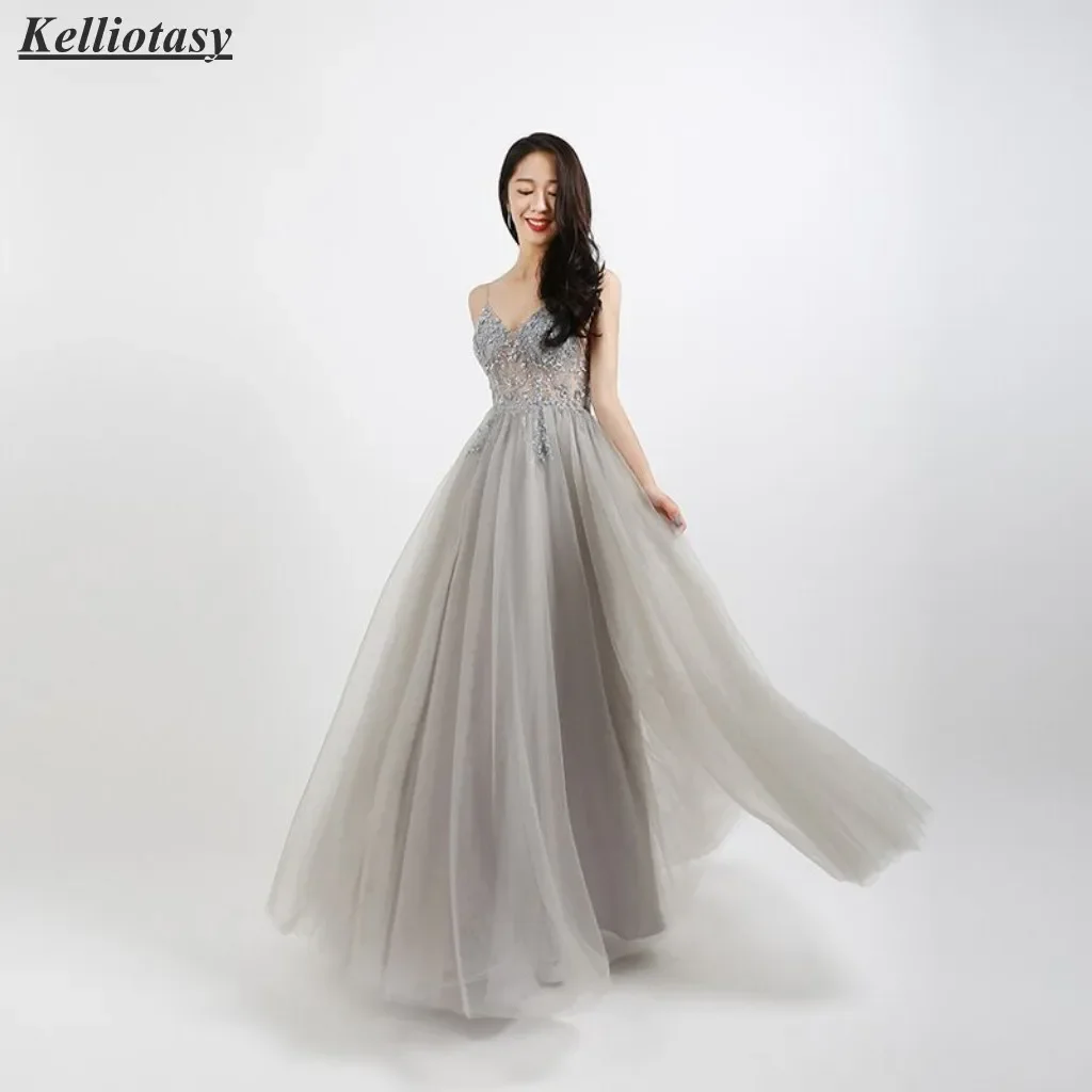 Gray Evening Dress Formal Occasion Spghetti Strap Elegant Tulle Sexy Evening Party Gown For Occasion WSFS010
Gray Evening Dress Formal Occasion Spghetti Strap Elegant Tulle Sexy Evening Party Gown For Occasion WSFS010